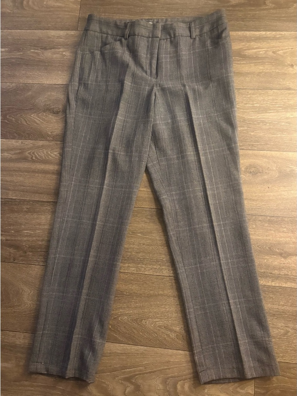 Dalia Collection Charcoal Plaid Petite Pants